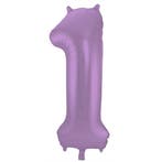 Folie Ballon cijfer 1 Metallic Paars 86 cm, Verzenden, Nieuw, Versiering, Verjaardag