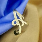 Gouden letter broche; letter A, Ophalen of Verzenden, Gebruikt, Overige kleuren, Goud