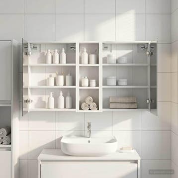 vidaXL Badkamerkastenset voor 3 pcs 106 x 16 x 62,5 cm, Verzenden, Nieuw