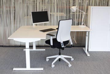 Hoekbureau ronde zit TUBE wit 200x160, Ophalen of Verzenden, Nieuw in verpakking