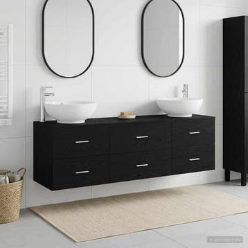 vidaXL Badkamermeubelset 3 st Zwart 49,5 x 44,5 x 65 cm, Verzenden, Nieuw