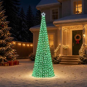 vidaXL Led-kerstboom met tinsel en grondpen EKENAS 300 cm, Diversen, Verzenden, Nieuw
