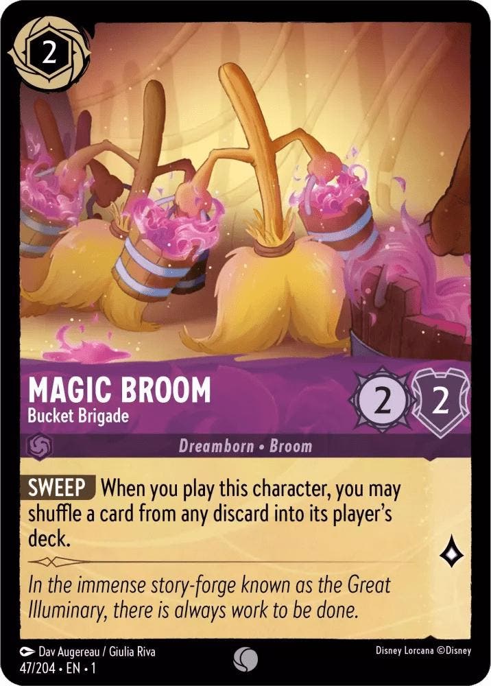 [47/204] - MAGIC BROOM - Bucket Brigade ENG FOIL [M/NM], Verzamelen, Disney, Ophalen of Verzenden
