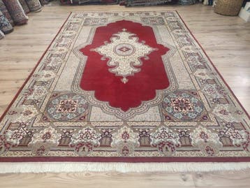 Kirman - Vloerkleed - 3 m - 2 m - Bloemmotiefontwerp puur!, Nieuw