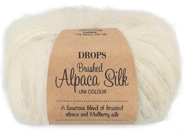 DROPS Brushed Alpaca Silk Uni Colour - 01 naturel - Wol Ga, Ophalen of Verzenden, Nieuw