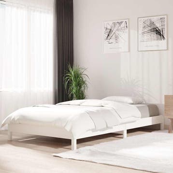 vidaXL Bed stapelbaar 90x190 cm massief grenenhout wit, 90 cm, Eenpersoons, Verzenden, Wit