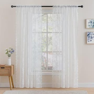 Vintage Bloemig Kant Gordijn Paneel - Privacy & Lichtfilteri, Huis en Inrichting, Verzenden, Nieuw