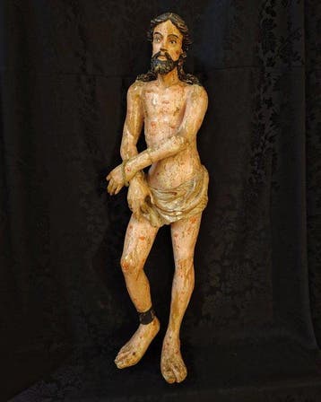 sculptuur, Cristo alla Colonna - 90 cm - Hout - 1500