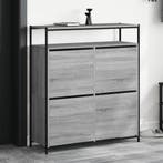 vidaXL Schoenenkast met 4 klaplades 100x34x112 cm grijs, Verzenden, Nieuw