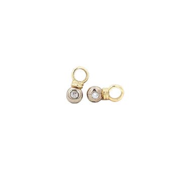 Gouden aanhangers met saffier en diamant 14 karaat, Verzenden, Zo goed als nieuw, Goud