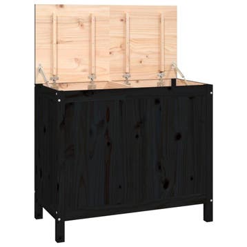 Wasbox 2-secties | Zwart Grenenhout | Tweedekansje OP=OP, Ophalen of Verzenden, Zo goed als nieuw, Zwart, Overige typen