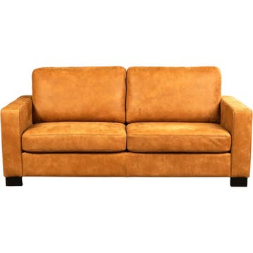 Leren bank Energy - 2,5 zits - Kenia Cognac (cognac) -, Huis en Inrichting, 150 tot 200 cm, Nieuw, Ophalen of Verzenden, Rechte bank