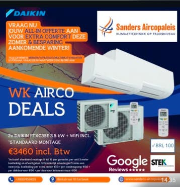 Airco systemen incl montage op korte termijn!!, Nieuw, Verwarmen, Afstandsbediening