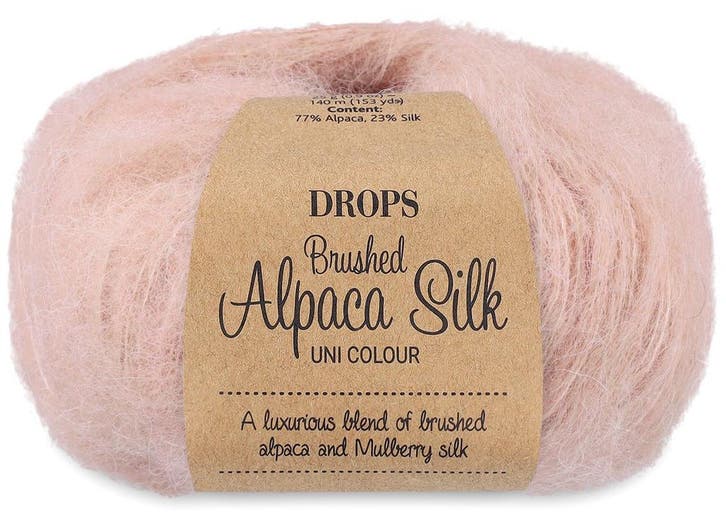 DROPS Brushed Alpaca Silk Uni Colour - 20 zandroos - Wol G, Hobby en Vrije tijd, Breien en Haken, Ophalen of Verzenden