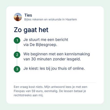 Bijles rekenen in Haarlem of online, basisschool, Privéles, Bijles