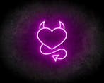 DEVIL HEART neon sign - LED neon reclame bord NEON licht, Verzenden