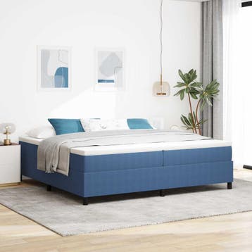 vidaXL Platform bedframe Blauw 200 x 200 cm Katoen Stof, Stof, Verzenden, Blauw, Nieuw