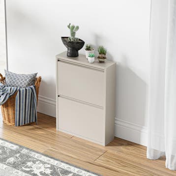 Schoenenkast Sokndal 2 kleppen gebroken wit 71x50x15 cm [en., Verzenden, Nieuw