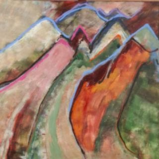 Acryl op doek, Maya Wildevuur, Abstract / Landschap, 1998, Antiek en Kunst