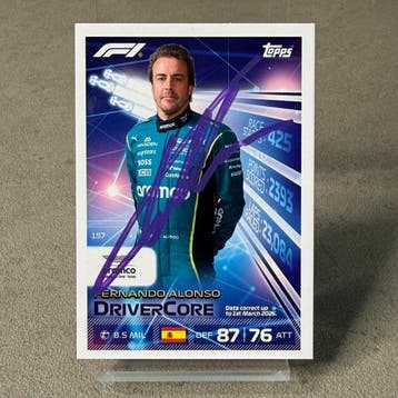 Aston Martin - Topps 157 Driver Core Fernando Alonso Signed, Nieuw