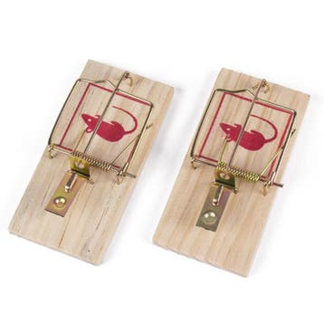 Benson Houten muizenvallen - 10 x 5 x 1 cm - Set van 2 -...