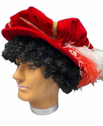 Pietenpruik regular, zwarte krul, Verzenden, Nieuw