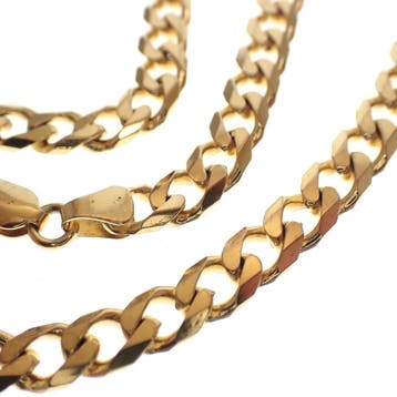 8 karaat wijde gourmetschakel ketting, Ophalen of Verzenden, Gebruikt, Geel, Goud
