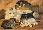 Hollandse School (XX) - Moederpoes met kittens