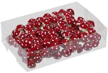 Paddenstoeltjes Rood met Witte Stippen 22 mm ca. 96 stuks, Ophalen of Verzenden, Nieuw