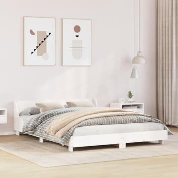 vidaXL Bedframe zonder matras massief grenenhout wit 160x200, Verzenden, Wit, 200 cm, 160 cm
