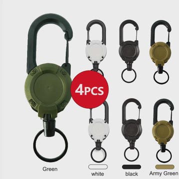 Intrekbare Sleutelhanger met Karabijnhaak - Heavy Duty Clip