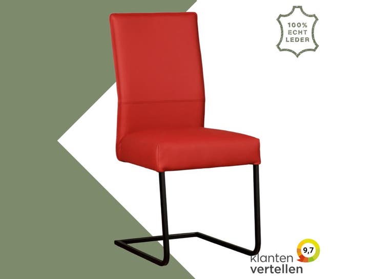 Leren eetkamerstoel Remix - Toledo Ducati (rood) -, Huis en Inrichting, Stoelen, Eén, Rood, Nieuw, Leer, Ophalen of Verzenden