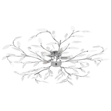 vidaXL Plafondlamp met acryl kristallen bladarmen voor 5xE14, Huis en Inrichting, Lampen | Plafondlampen, Verzenden, Nieuw