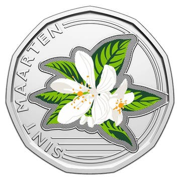 Sint Maarten 50 Cent Oranjebloesem 2025, Postzegels en Munten, Verzenden