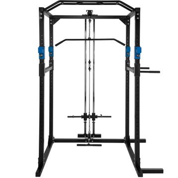 Krachtstation met treklat - zwart/blauw, Sport en Fitness, Verzenden, Nieuw