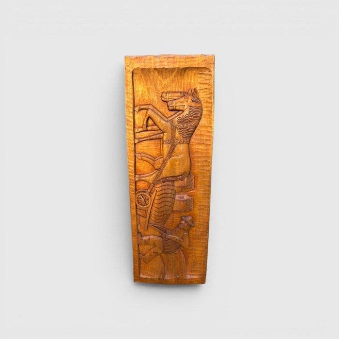 Reliëf, Scena rurale - 35.5 cm - Hout, Antiek en Kunst, Curiosa en Brocante