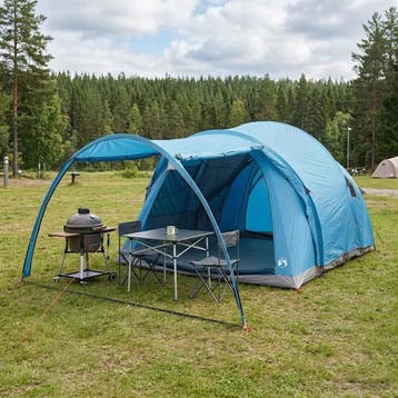 vidaXL Tunneltent Blauw 6-persoons Polyester en staal, Verzenden, Nieuw, Tot en met 2