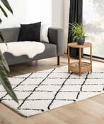 Hoogpolig Vloerkleed Shaggy MEGADEAL 40%! Gratis Verzending*, Verzenden, Wit, 200 cm of meer, Berber hoogpolig ruiten scandinavisch landelijk modern 