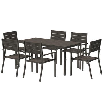 TRUUSK 7-delig Eetgroep - Eettafel voor 6 Personen - 6 Stape, Verzenden, Nieuw