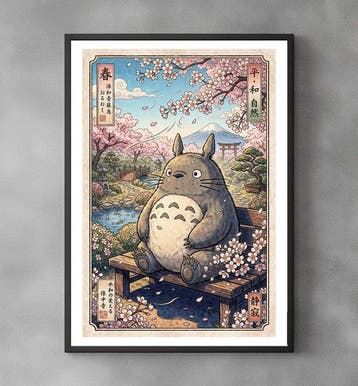 Sato Hageshi - Sakura Dreams - Totoro - Pop Art - Signed and, Nieuw