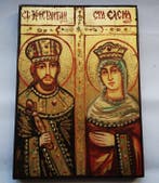 Icoon - Sint Constantijn en Elena, handgeschilderde icoon -