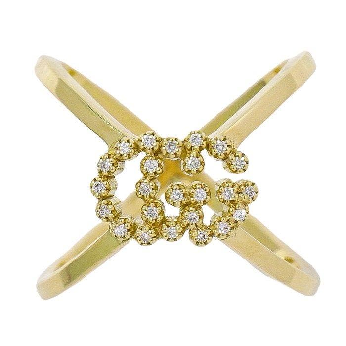 Gucci - Ring - 18 karaat Geel goud Diamant (Natuurlijk), Sieraden, Tassen en Uiterlijk, Ringen