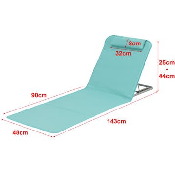 Strandmat Donostia met rugleuning set van 2 turquoise [en.ca, Verzenden, Nieuw