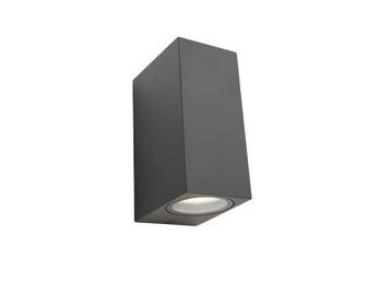 Veiling - 4x Wandlamp rechthoekig GU10 duo fitting zwart wat, Nieuw