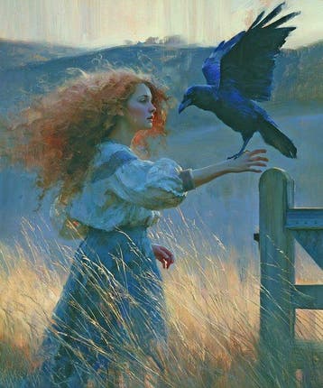 NIKKI ROSE - When Ravens Listen XXL | No Reserve, Antiek en Kunst, Kunst | Schilderijen | Modern