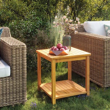 vidaXL Bijzettafel 45x45x45 cm massief acaciahout, Minder dan 50 cm, 50 tot 100 cm, Verzenden, Nieuw