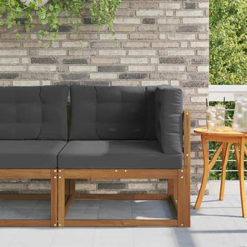 vidaXL Outdoor Hoekbank Naturel, Verzenden, Nieuw