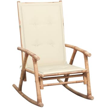 vidaXL Schommelstoel met kussen bamboe, Tuin en Terras, Verzenden, Nieuw, Hout
