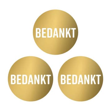 Bedankt Stickers - 40 mm - Goudkleurig - Goudfolie - 120, Verzenden, Nieuw