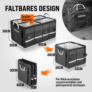 Kofferbak Organizer Zwart 60x35x30cm Geïsoleerd (Auto-Fiets, Verzenden, Nieuw